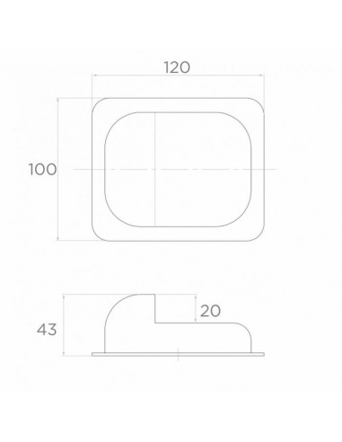 Ogranicznik do bramy do przykręcenia 120x100x43