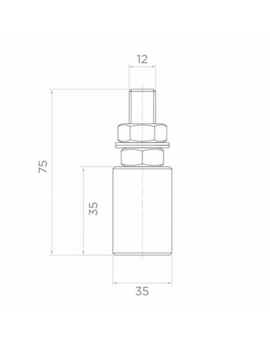 Rolka prowadząca do bram przesuwnych fi 35 mm