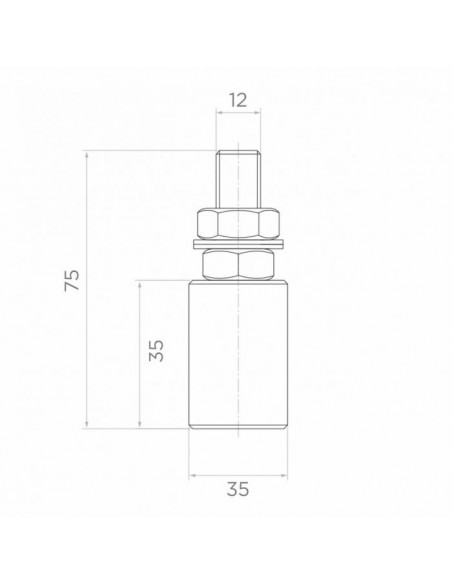 Rolka prowadząca do bram przesuwnych fi 35 mm