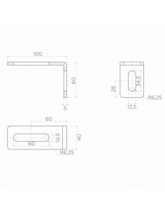 Kątownik rolki prowadzącej 100x60 mm 2