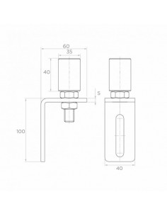 Kątownik z rolką prowadzącą 30 mm 2