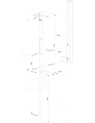 Zamykany rygiel dolny Locinox Keydrop