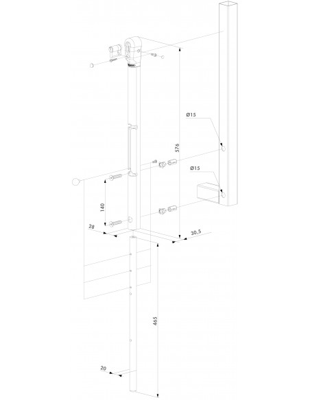 Zamykany rygiel dolny Locinox Keydrop