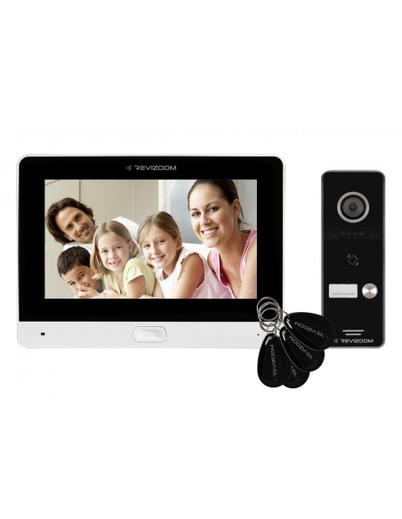 Wideodomofon 7" REVIZOOM głośnomówiący z panelem rozmównym z czytnikiem RFID